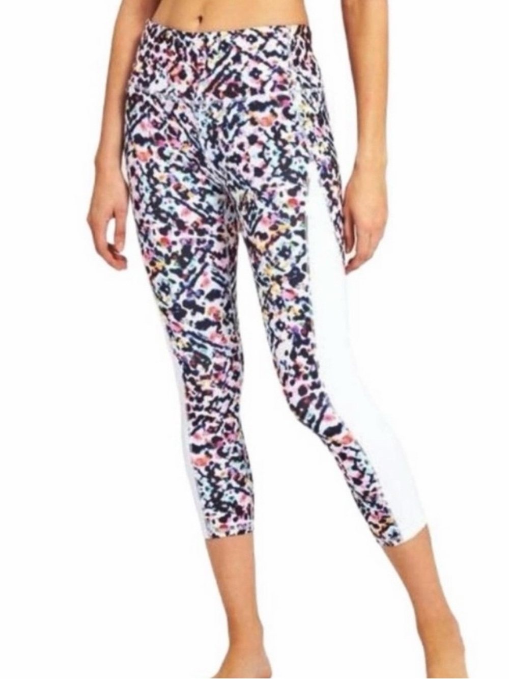Athleta High Rise Chaturanga‎ Watercolor Cropped Leggings